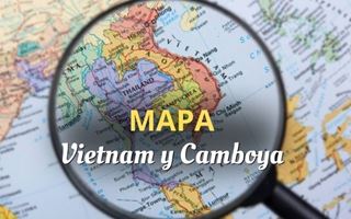 Mapa turístico de Vietnam y Camboya para un viaje sin fronteras