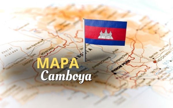 Mapa de Camboya por regiones y atractivos turísticos