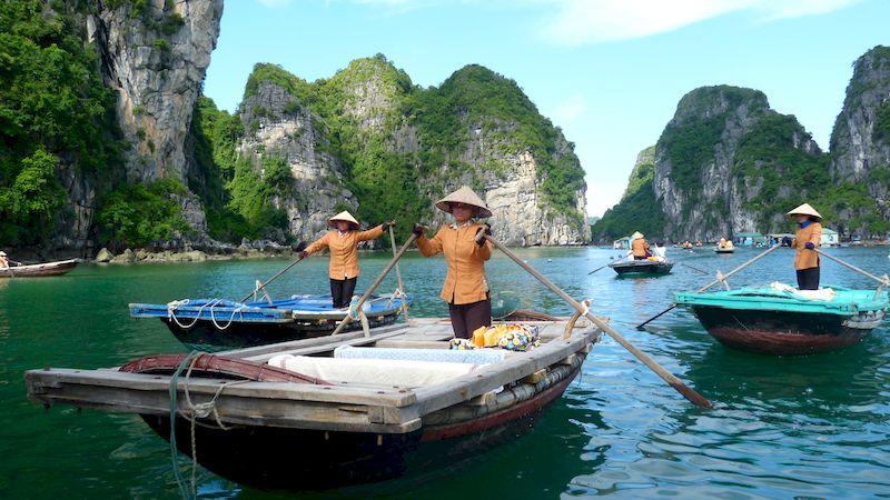 Puedes experimentar un paseo en barco por cuevas únicas en la bahía de Ha Long. Foto: internet