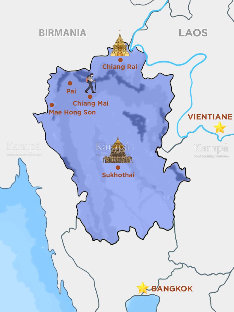 mapa de norte de tailandia