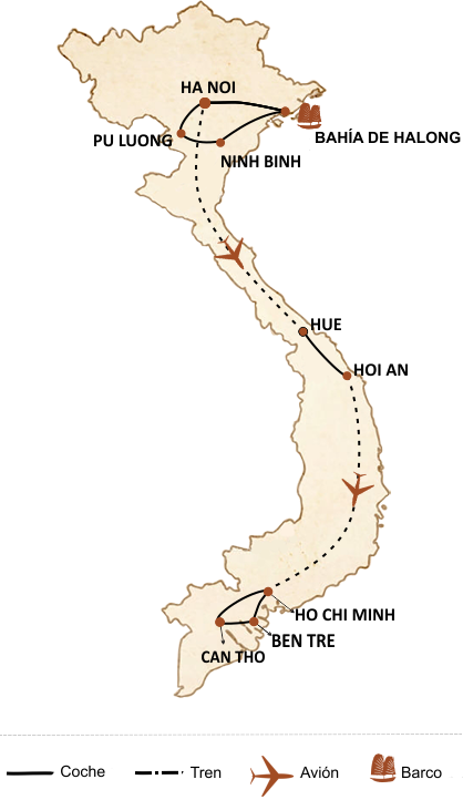 [col-img15] mapa de itinerario por vietnam en 2 semanas