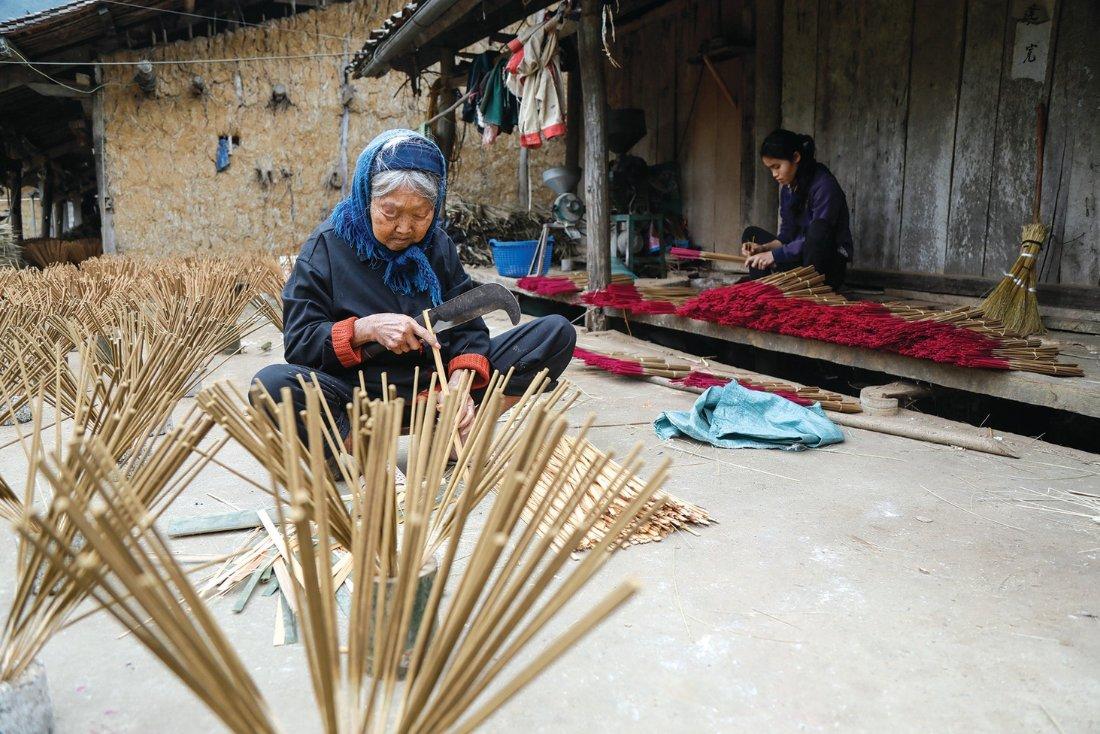 Aldea del incienso de los Nung en Phia Thap - cao bang