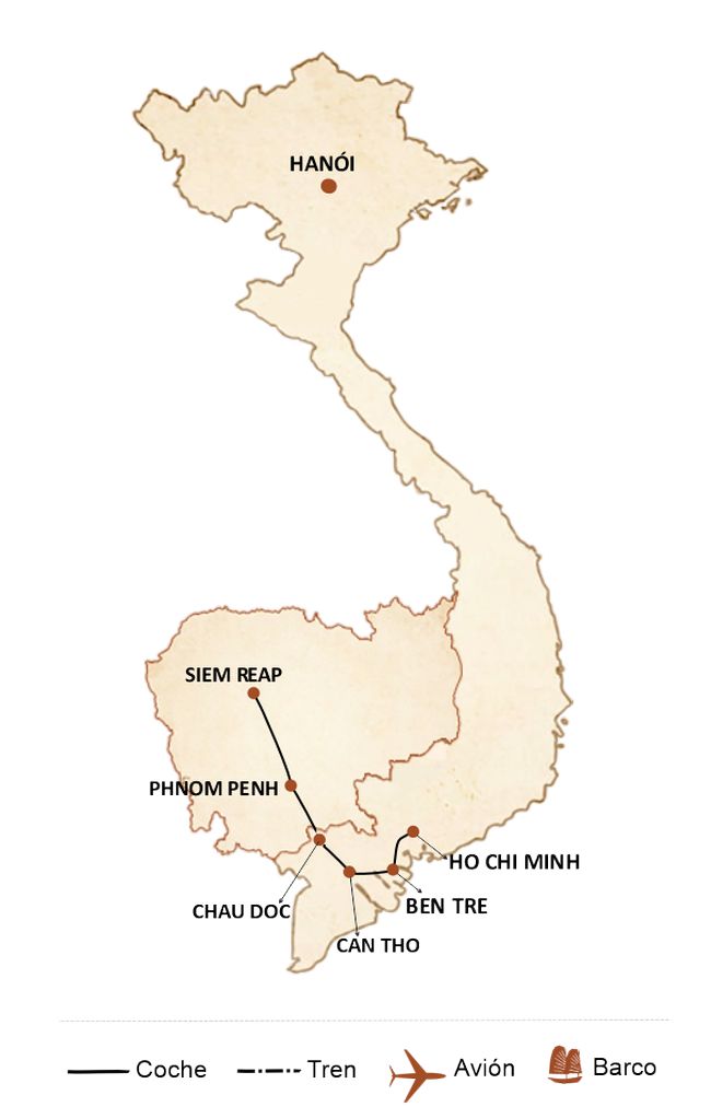 [col-img15] mapa sur de vietnam y camboya 10 dias