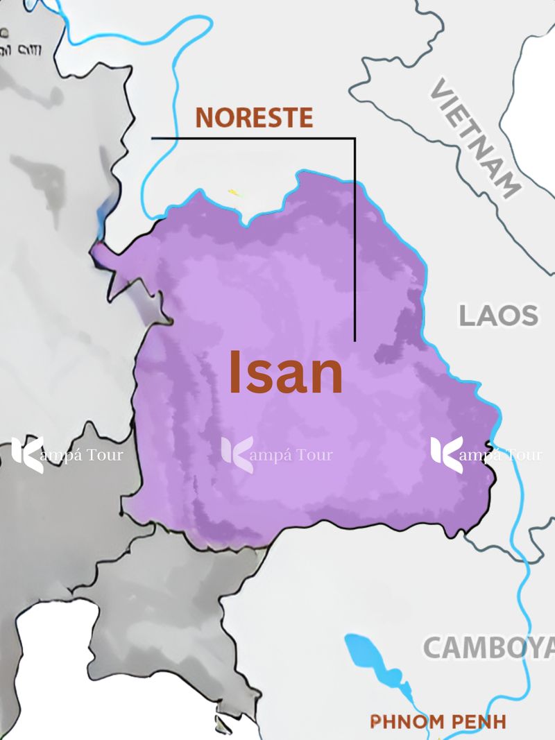 mapa tailandia noreste