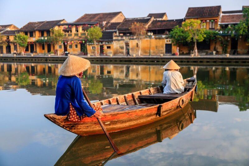 La belleza tranquila del río de Thu Bon en Hoi An